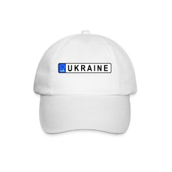 Ukraine in the European Union, license plate - Baseball Cap - white/white - Front