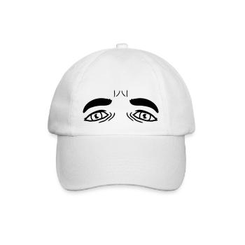 Weinende traurige Augen Design - Baseballkappe - Weiß/Weiß - Vorne
