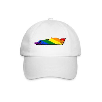 Racing Car LGBT lgbtqia pride - Baseball Cap - white/white - Front