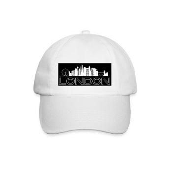 London - mit Skyline! - Baseballkappe - Weiß/Weiß - Vorne