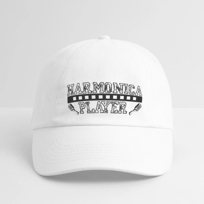 Harmonica player black for harmonica player Baseball Cap