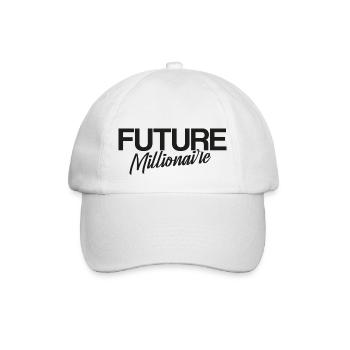 Future millionair, dunkler Aufdruck - Baseballkappe - Weiß/Weiß - Vorne