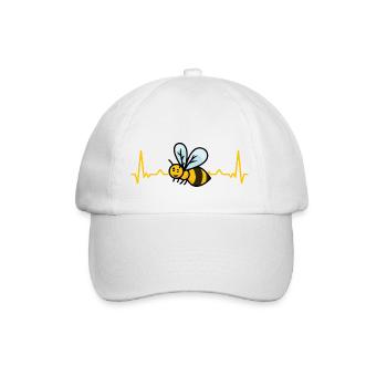 Bee Bees Beekeeper Honey Bee Honey Heartbeat - Baseball Cap - white/white - Front