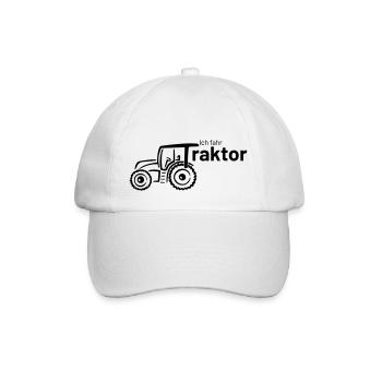 ich fahr Traktor - Baseballkappe - Weiß/Weiß - Vorne