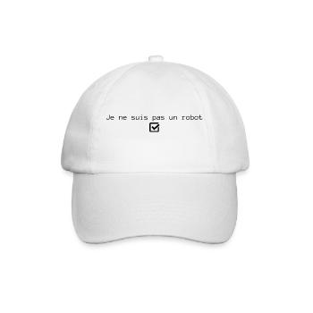 Je ne suis pas un robot | Tee-shirt marrant - Casquette classique - blanc/blanc - Devant