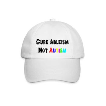T-shirt Guérir le capacitisme et non l’autisme - Casquette classique - blanc/blanc - Devant