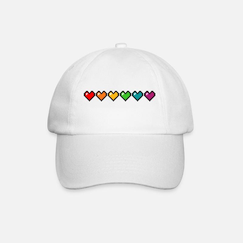 Pride Pixel Hearts - Baseballkappe - Weiß/Weiß
