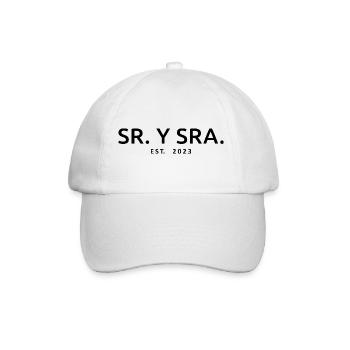 Sr. Y Sra. Est. 2023 - Hochzeitsgeschenk für Männer & Frauen - Baseballkappe - Weiß/Weiß - Vorne