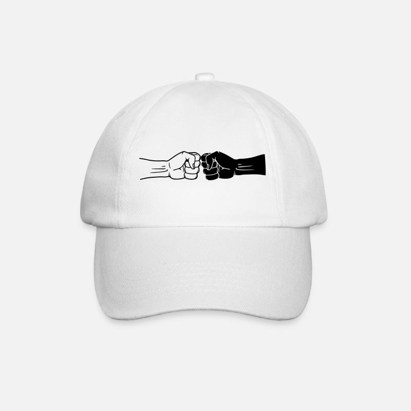 Fäuste Schwarz und Weiß arbeiten zusammen - Baseballkappe - Weiß/Weiß