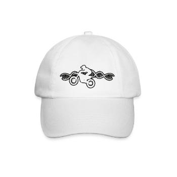 Moto Cyclomoteur Motocross Cadeau Motocycliste - Casquette classique - blanc/blanc - Devant