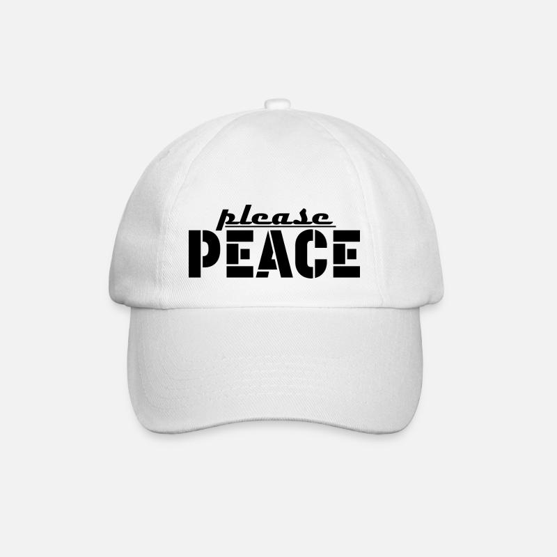 please peace Tshirt - Baseballkappe - Weiß/Weiß