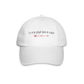 Tu m'as piqué dans le coeur ❤️️ - Casquette classique - blanc/blanc - Devant
