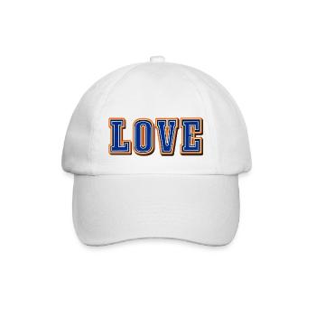 Love, Liebe, Amore Mütze - Baseballkappe - Weiß/Weiß - Vorne