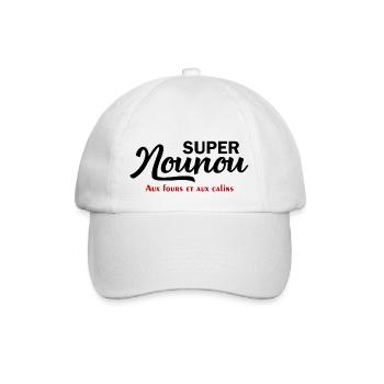 Super nounou - Casquette classique - blanc/blanc - Devant