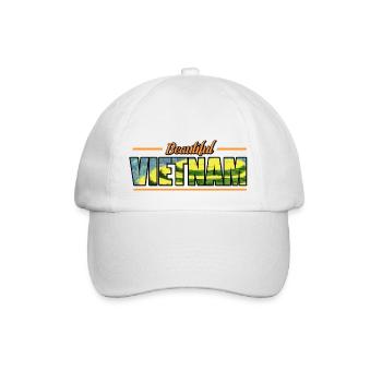 Vietnam Viet Bauern Reisfeld Flagge I Geschenk - Baseballkappe - Weiß/Weiß - Vorne