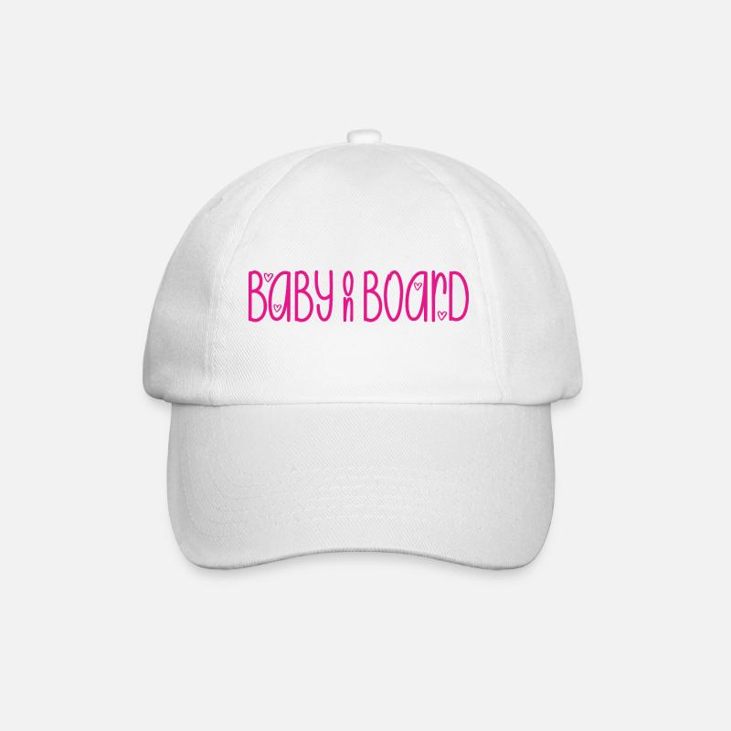 Baby on Board - Baseballkappe - Weiß/Weiß