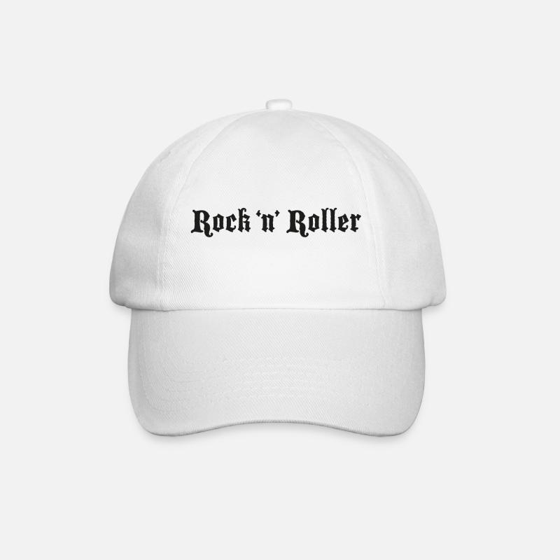 Rock 'n' Roller Logo Black - Baseball Cap - white/white