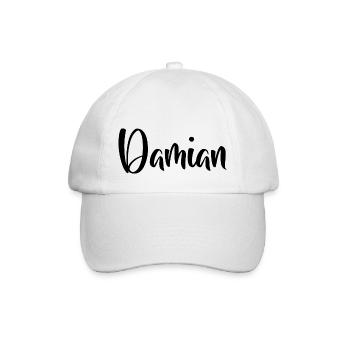 Name - Damian - Baseball Cap - white/white - Front