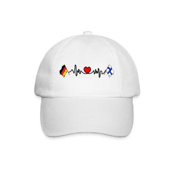 Cardio coeur avec drapeau Allemagne et drapeau Finlande - Casquette classique - blanc/blanc - Devant