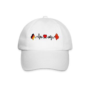 Cardio coeur avec drapeau de l’Allemagne et drapeau de la Chine - Casquette classique - blanc/blanc - Devant