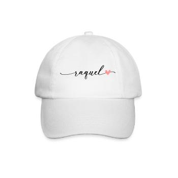 Police de calligraphie de nom Raquel - Casquette classique - blanc/blanc - Devant