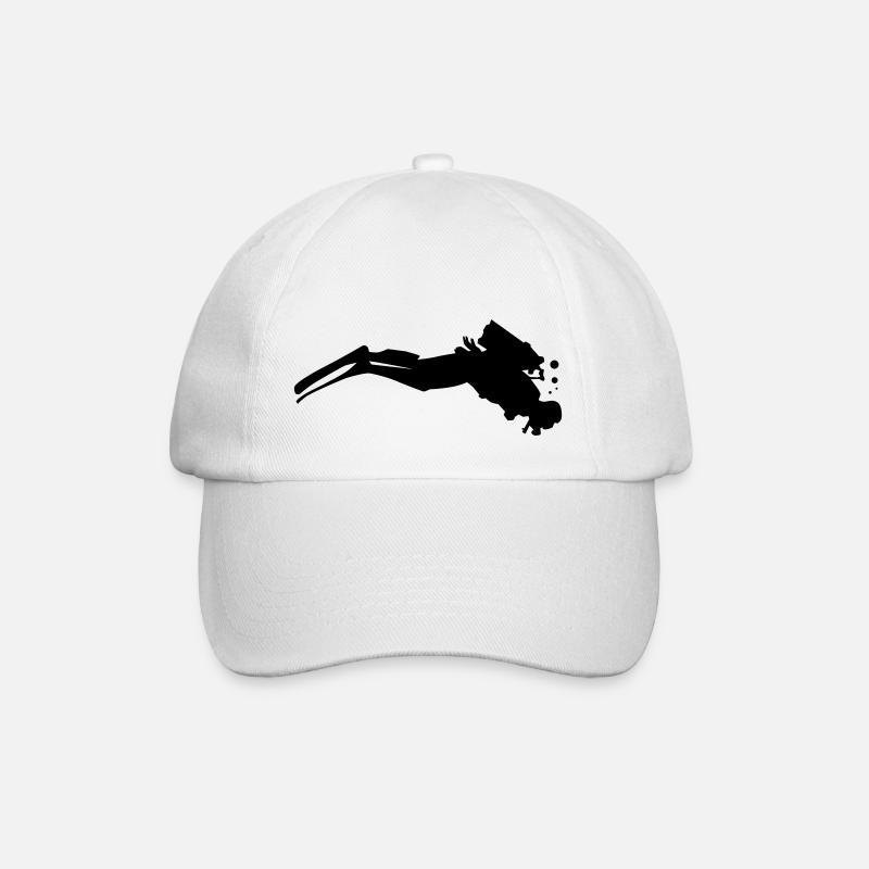 Plongeur avec des bulles sous l’eau - Casquette classique - blanc/blanc