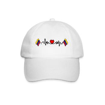 Cardio heart with flag Venezuela - Baseball Cap - white/white - Front