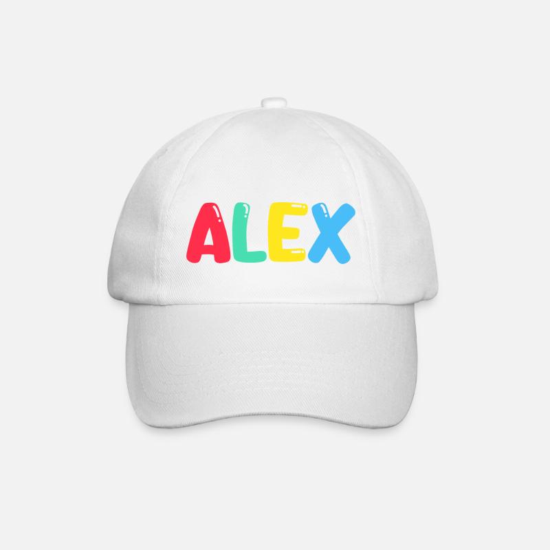 Name - Alex - Baseballkappe - Weiß/Weiß