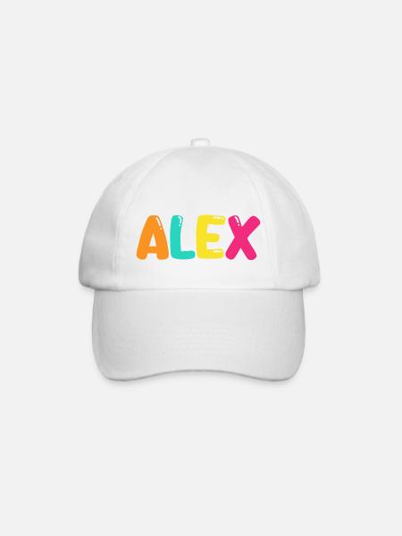 Name - Alex - Baseballkappe - Weiß/Weiß