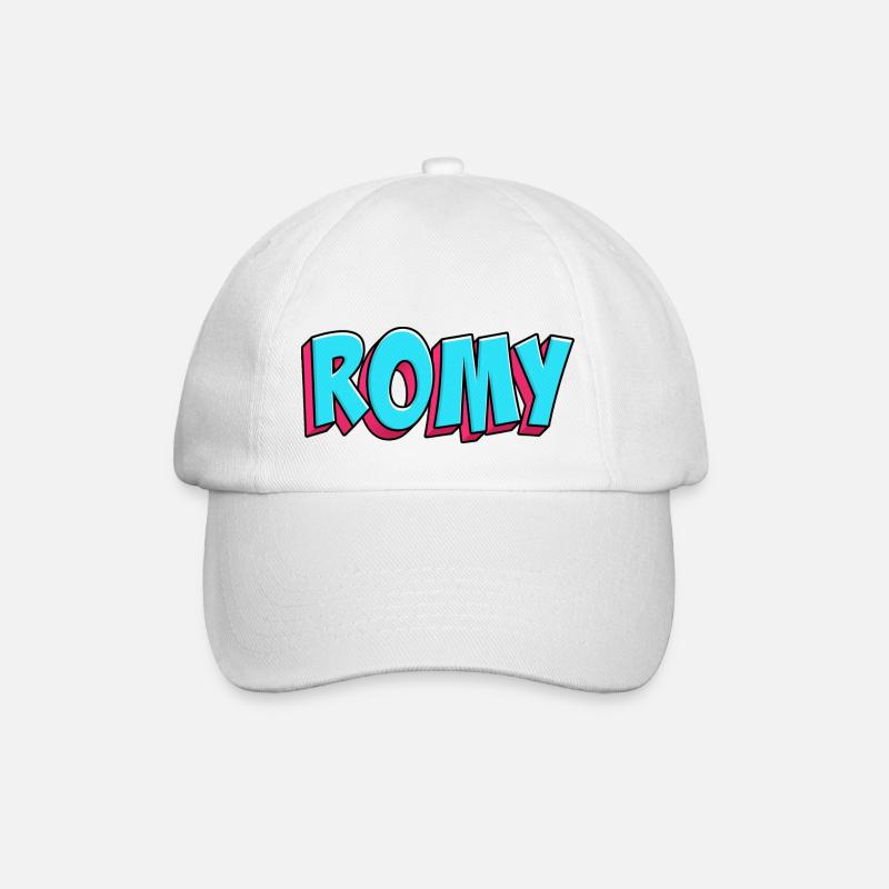Name Motif: Romy - Baseball Cap - white/white