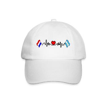 Cardio coeur avec drapeau Pays-Bas, Argentine - Casquette classique - blanc/blanc - Devant