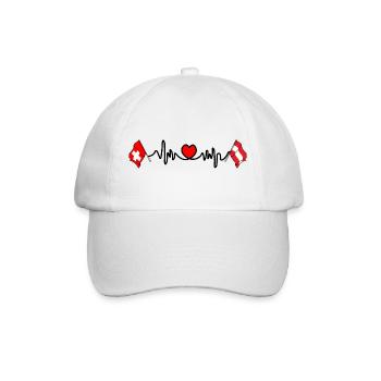 Cardio coeur avec drapeau Suisse drapeau Autriche - Casquette classique - blanc/blanc - Devant