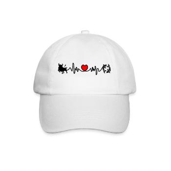 Herzfrequenz Cardio Stier Fische - Baseballkappe - Weiß/Weiß - Vorne