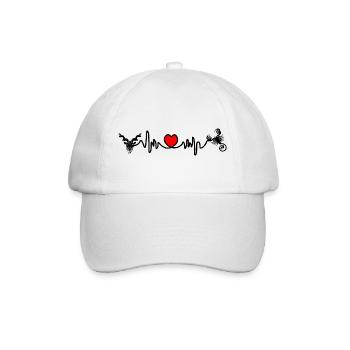 Heart rate cardio Capricorn Scorpio - Baseball Cap - white/white - Front