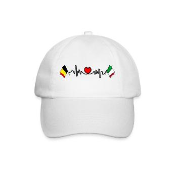 Cardio heart Drapeau Belgique, drapeau Italie - Casquette classique - blanc/blanc - Devant