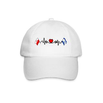 Cardio heart Flag Poland, flag Israel - Baseball Cap - white/white - Front