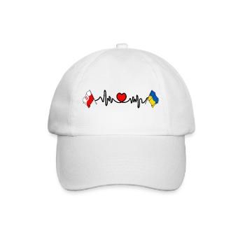 Cardio heart Drapeau Pologne, drapeau Ukraine - Casquette classique - blanc/blanc - Devant