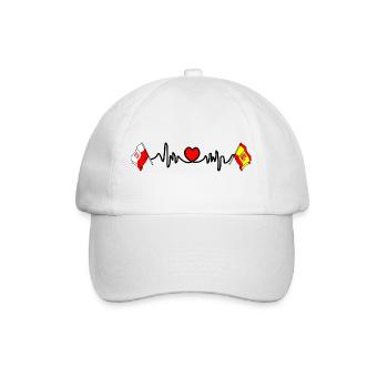 Cardio heartFlag Poland, flag Spain - Baseball Cap - white/white - Front