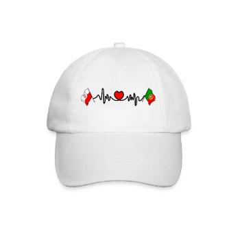 Cardio heart Drapeau Pologne, drapeau Portugal - Casquette classique - blanc/blanc - Devant
