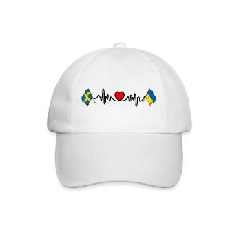 Cardio heart Flag Sweden, flag Ukraine - Baseball Cap - white/white - Front