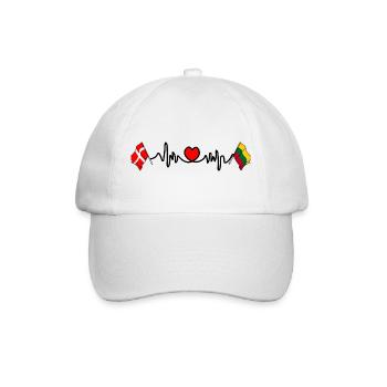 Cardio heart Drapeau Danemark, drapeau Lituanie - Casquette classique - blanc/blanc - Devant