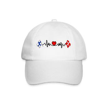 Cardio heart Flag Finland, flag Denmark - Baseball Cap - white/white - Front