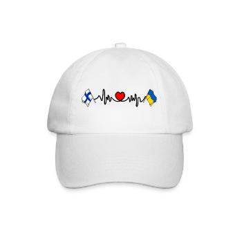 Cardio coeur Drapeau Finlande, drapeau Ukraine - Casquette classique - blanc/blanc - Devant