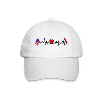Cardio heart Flag USA, flag Paraguay - Baseball Cap - white/white - Front