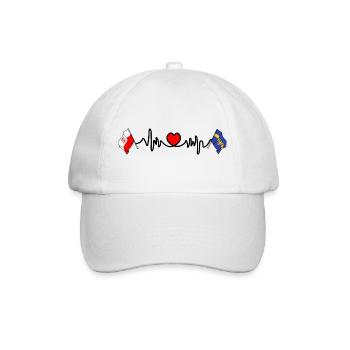 Cardio Heart Flag Poland, Flag Silesia - Baseball Cap - white/white - Front