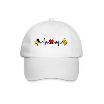 Cardio coeur Drapeau Belgique et drapeau Hainaut - Casquette classique - blanc/blanc - Devant
