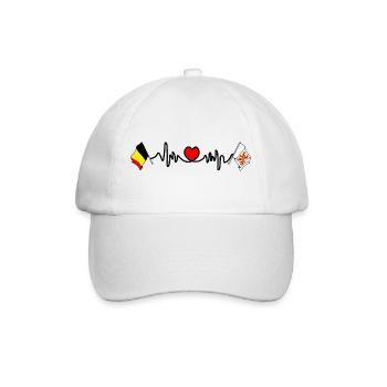 Cardio heart with Flag of Belgium, flag Limburg - Baseball Cap - white/white - Front