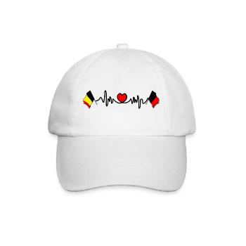 Cardio heart avec Flag Belgium et drapeau Namur - Casquette classique - blanc/blanc - Devant