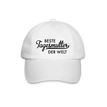 Beste Tagesmutter der Welt - Baseballkappe - Weiß/Weiß - Vorne