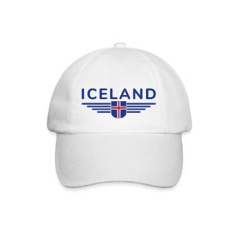 J’aime l’Islande Design T-Shirt Tenue - Casquette classique - blanc/blanc - Devant